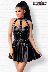 black Wetlook Dress 18289 - XL-4