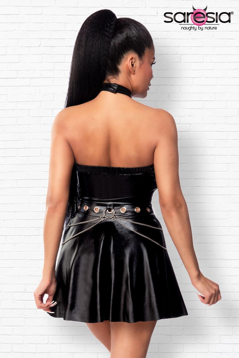 black Wetlook Dress 18289 - XL-5