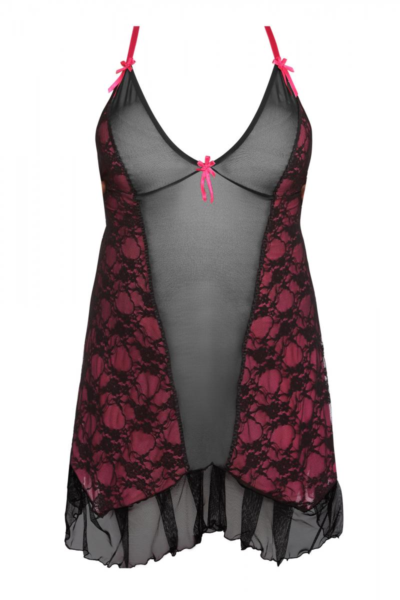 black/pink chemise AA051980 - 5XL/6XL-2