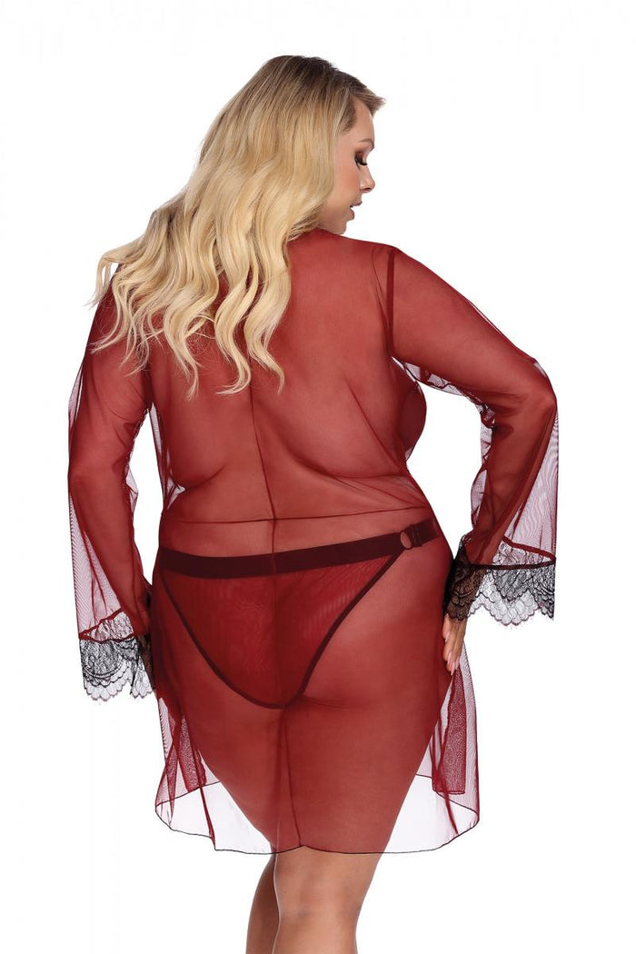 dark red Robe with lace AA052931 - 5XL/6XL-1