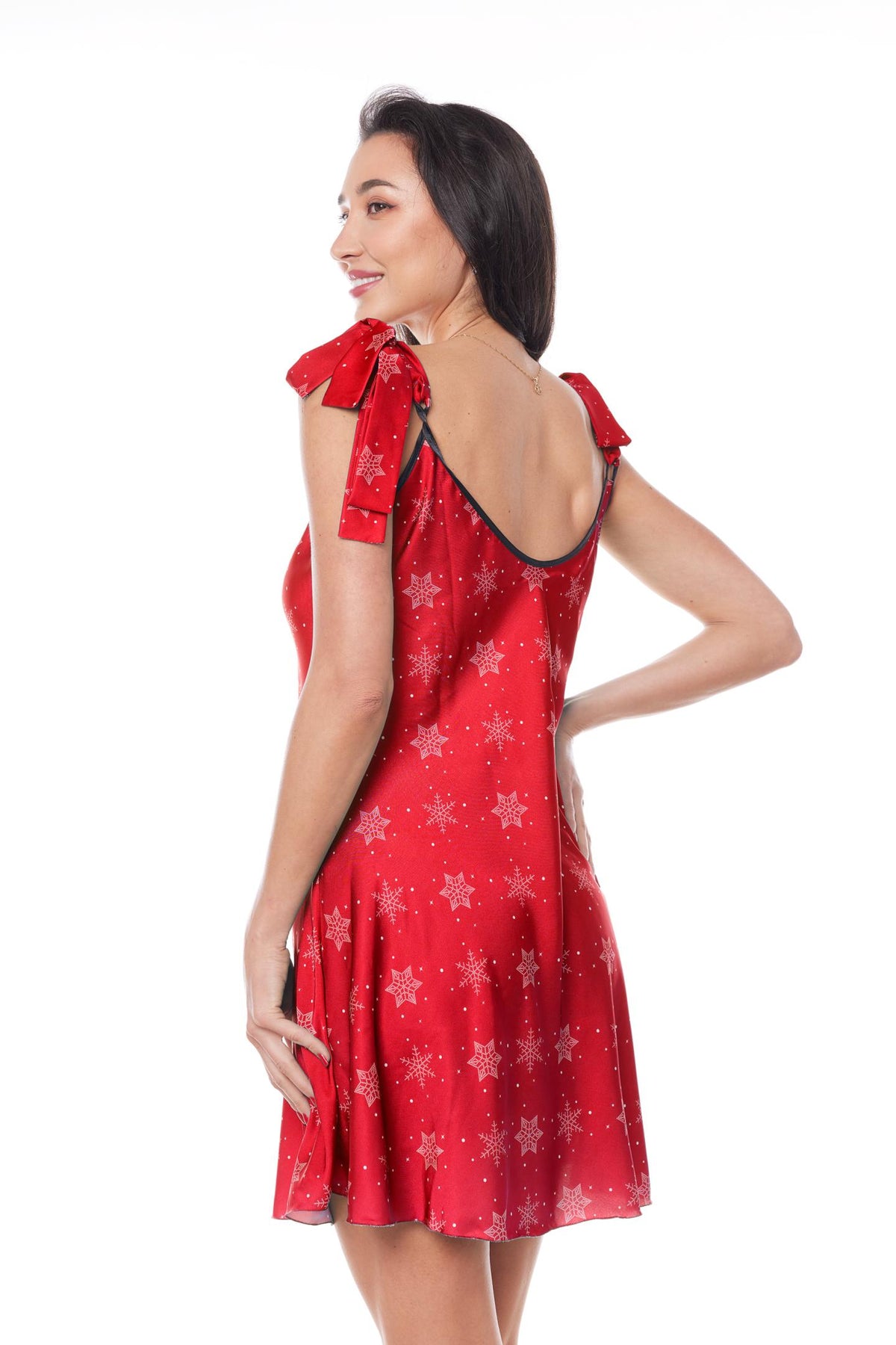 red Christmas dress with reindeer - 2XL/3XL-1