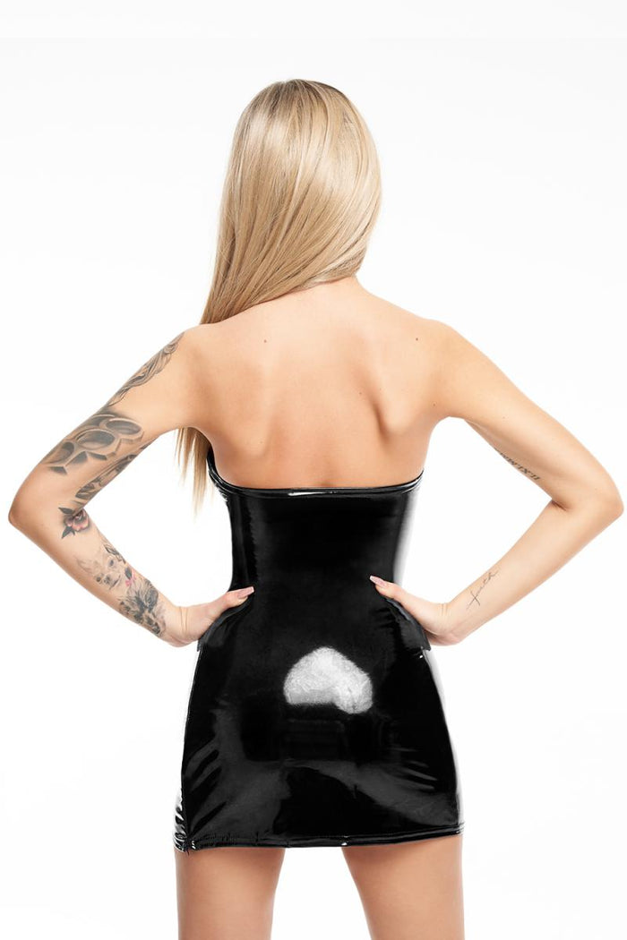 black vinyl mini dress D216 - XL-1