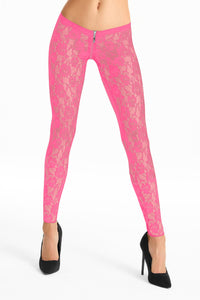 pink lace Leggins LG008 - XL-0