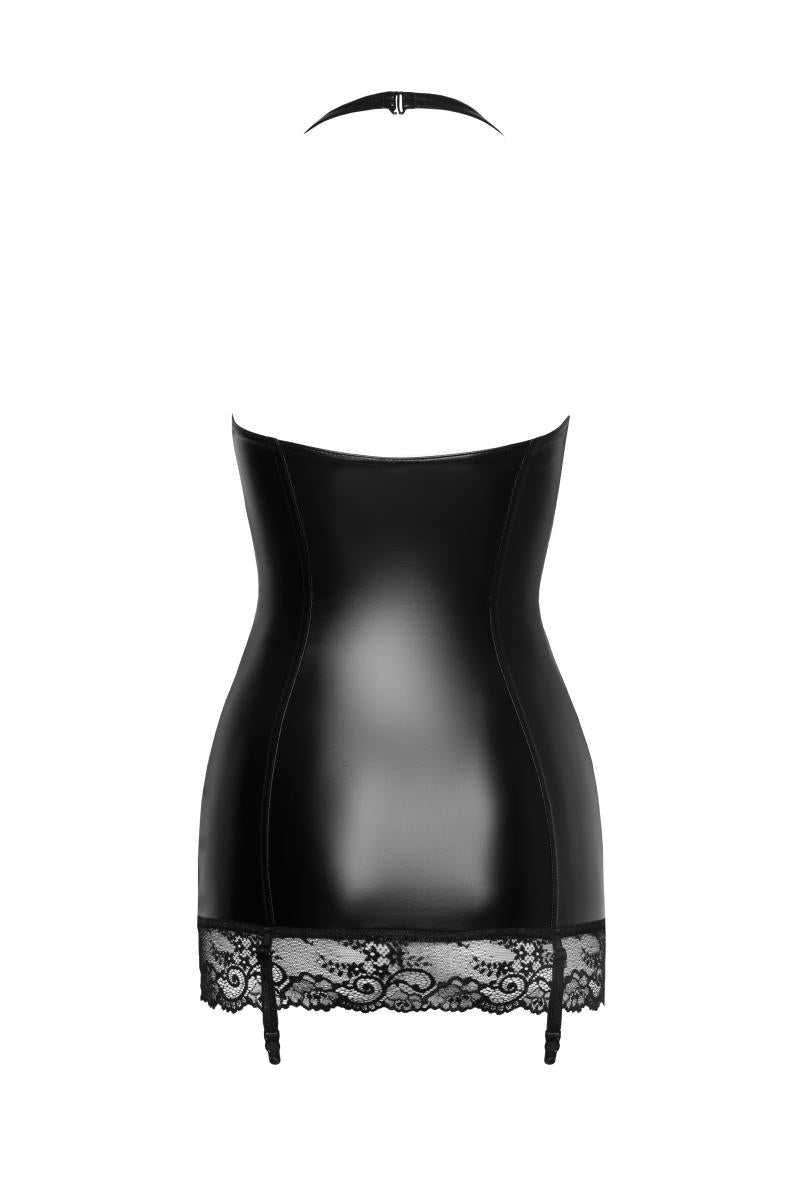 F280 Powerwetlook mini-dress - 3XL-4