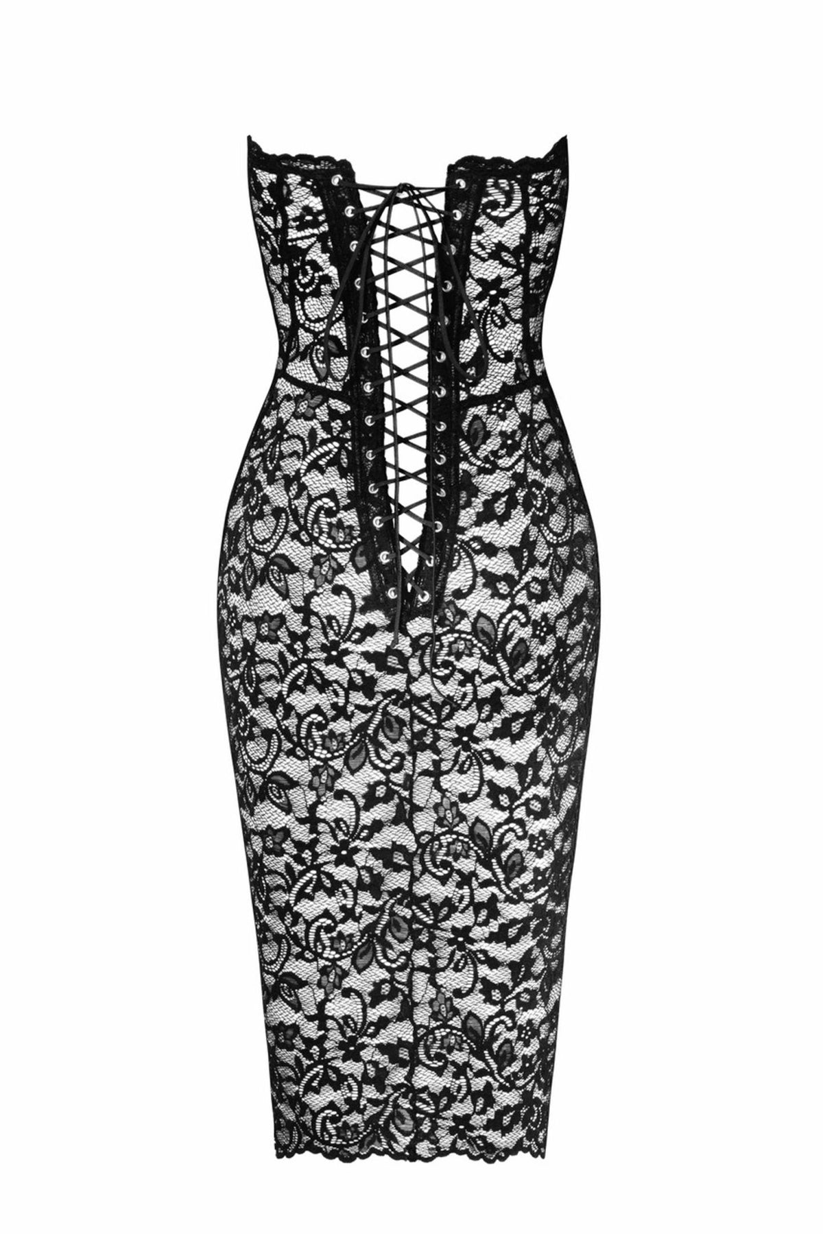 F301 Catalyst lace up midi dress - 3XL-5