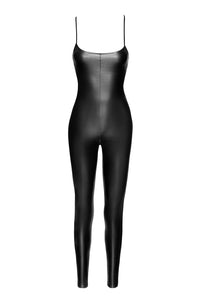 F316 Wild crocodile printed wetlook catsuit with lace up back - 3XL-3