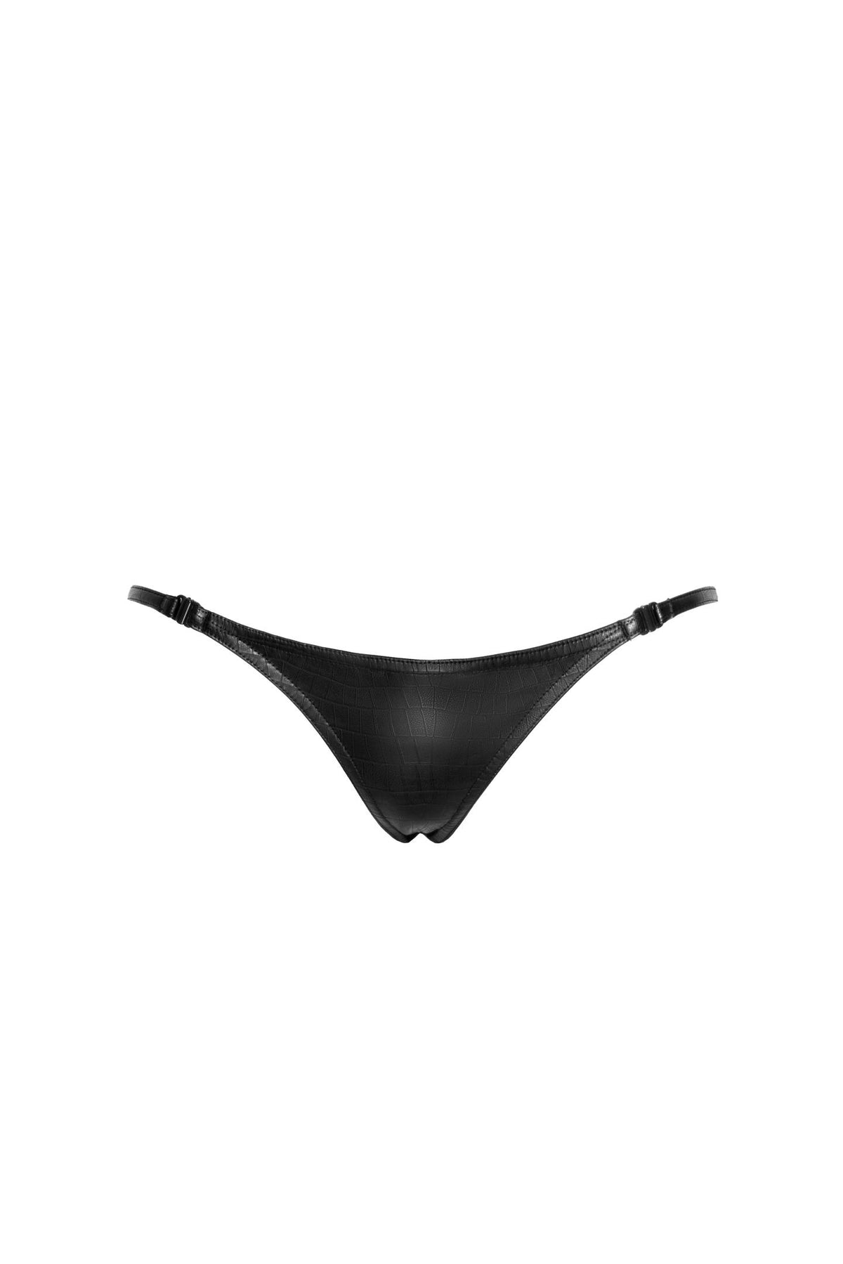 P012 Wild crocodile wetlook thong with double opening - 3XL-3