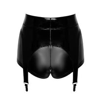 F325 Glam suspender wetlook and vinyl shorts - 3XL-5