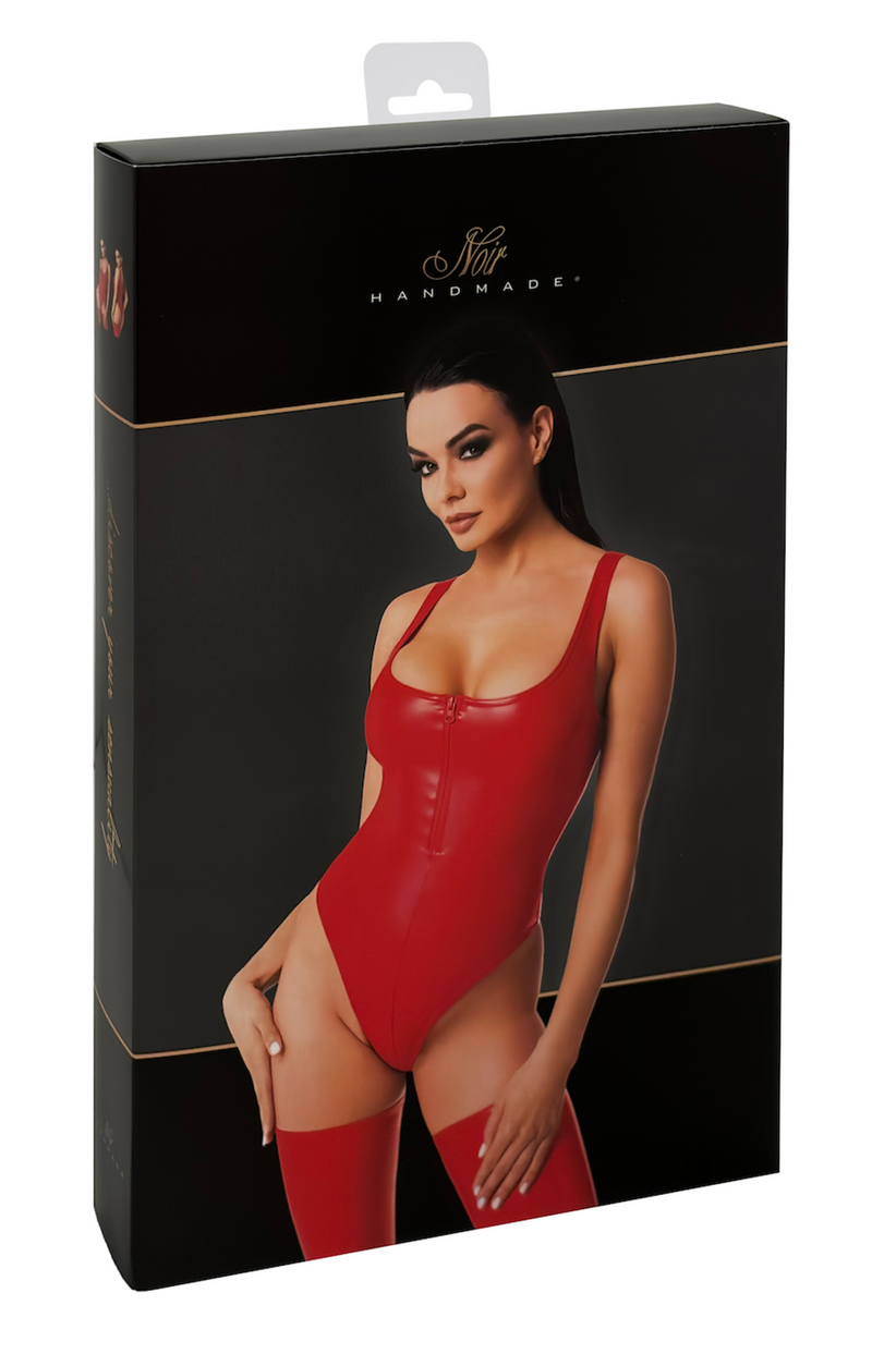 F352 Wetlook body with front zipper - 3XL-7