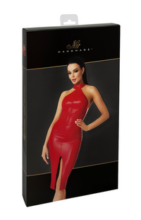 F354 Orgia red powerwetlook midi dress - 3XL-7