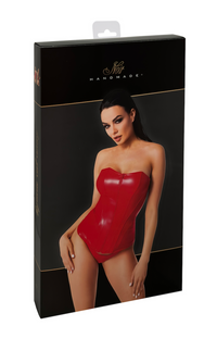 F355 Mysteria red powerwetlook corset red - 3XL-6