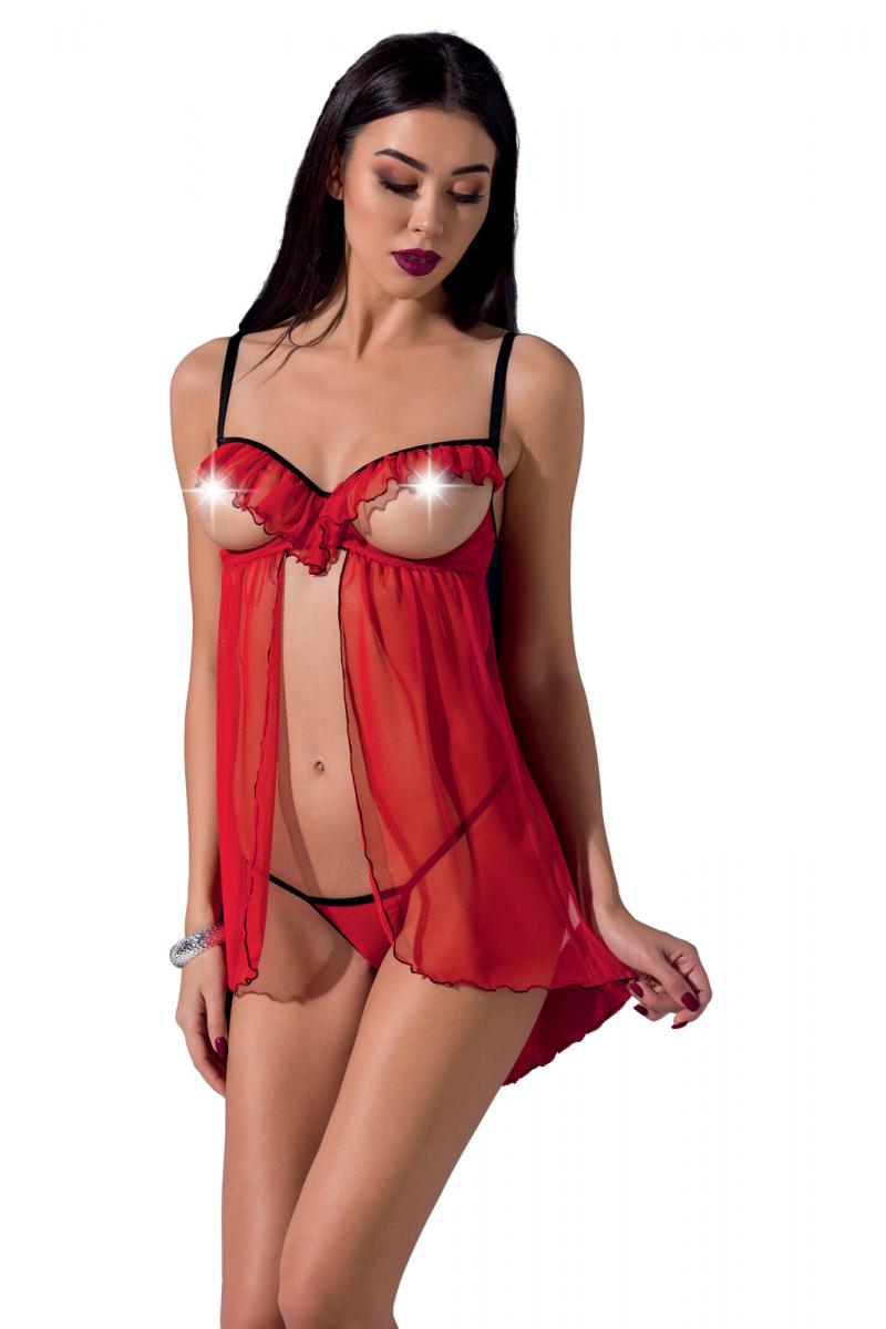 red ouvert Chemise Cherry - 2XL/3XL-2