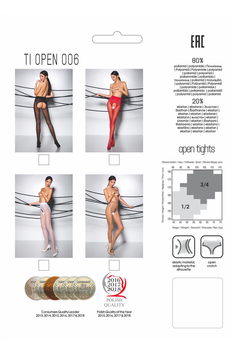 open tights TI OPEN 007 beige - 3/4-2