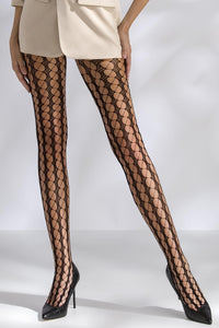 net tights TI048 black - 3/4-1