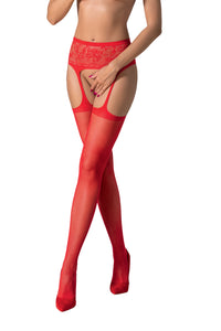 open tights S028 red - S/M-0