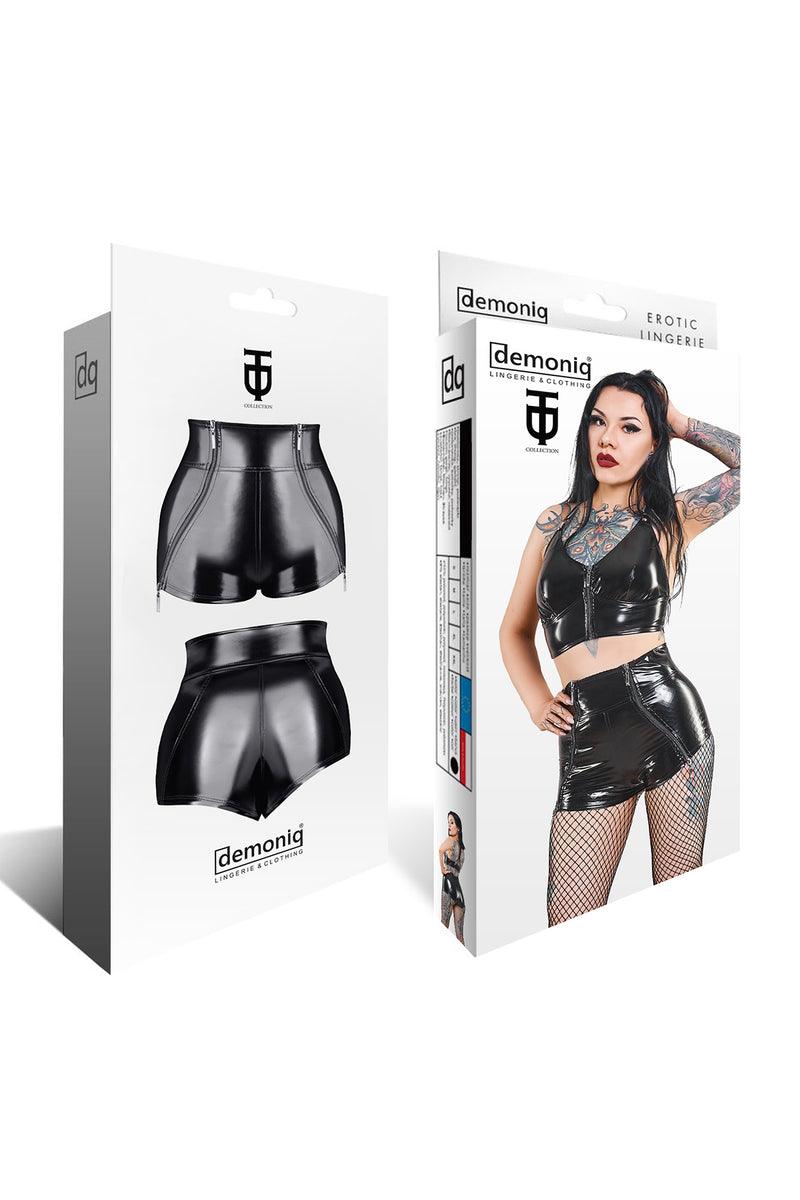 black vinyl Shorts TDMona001 - 2XL-7